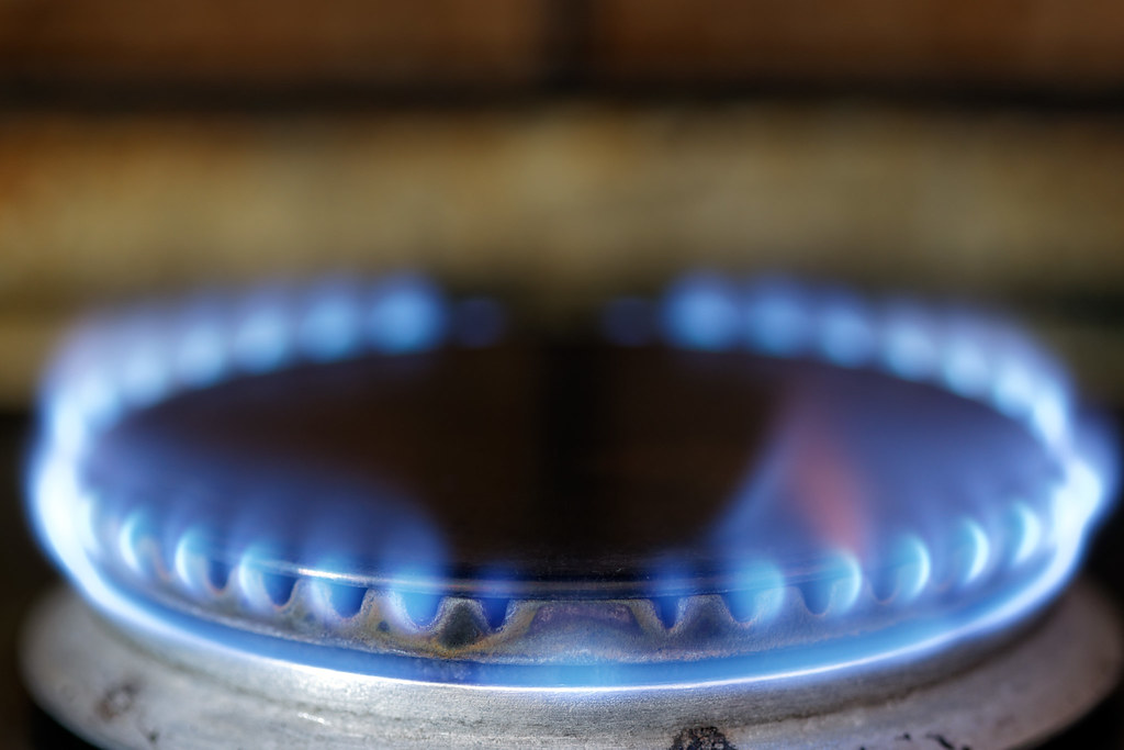 Blue gas flame